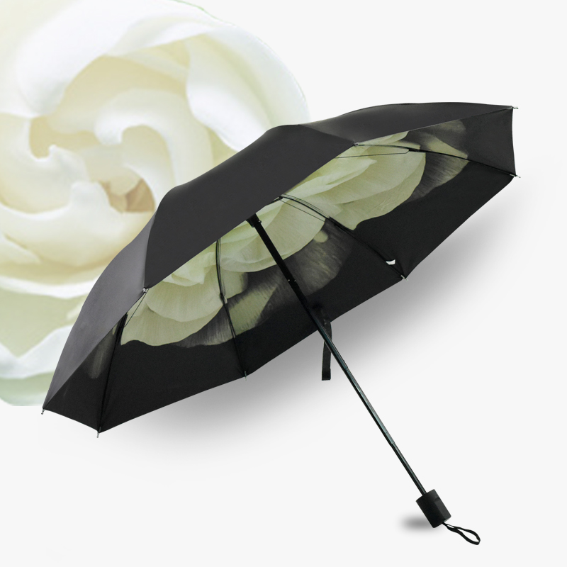 韩国加固黑胶创意三折晴雨两用伞，券后【25.80元】包邮秒杀